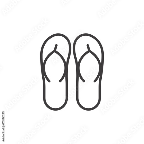 FLIP FLOPS stroke icon in black