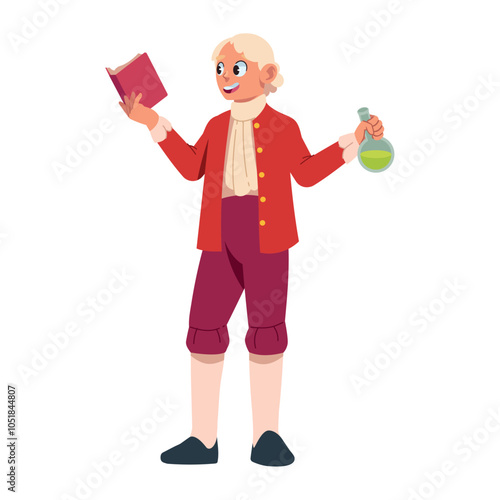 isaac newton scientist with book