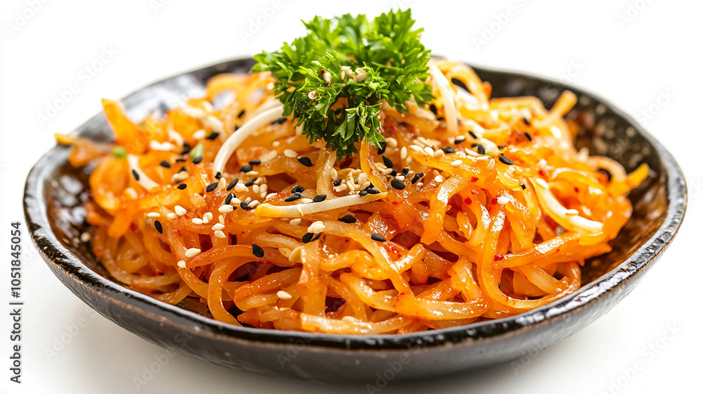 Spicy Potato Noodles isolated on white background Spicy Potato Noodles isolated on white background