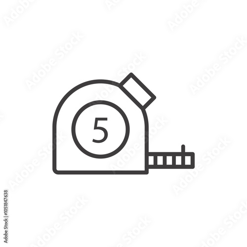 TAPE MEASURE stroke icon in black