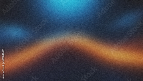 Blue and orange toned abstract background with a grainy gradient, creating a textured visual effect photo