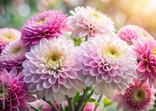 Beautiful Bouquet of Pink and White Chrysanthemums for Mother's Day and Valentine's Celebrations