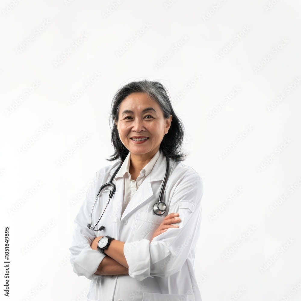 Female asian doctor confident smiling person. Female asian doctor confident smiling person.