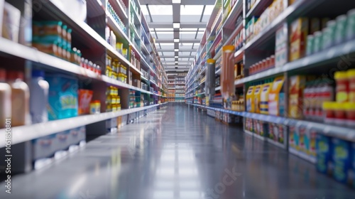 Supermarket heaven, Discover the diverse assortment of products in the long and bright aisle