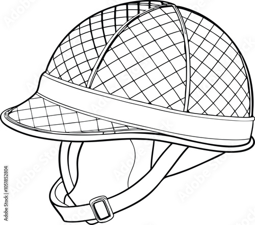 Black and white horse jockey helmet design