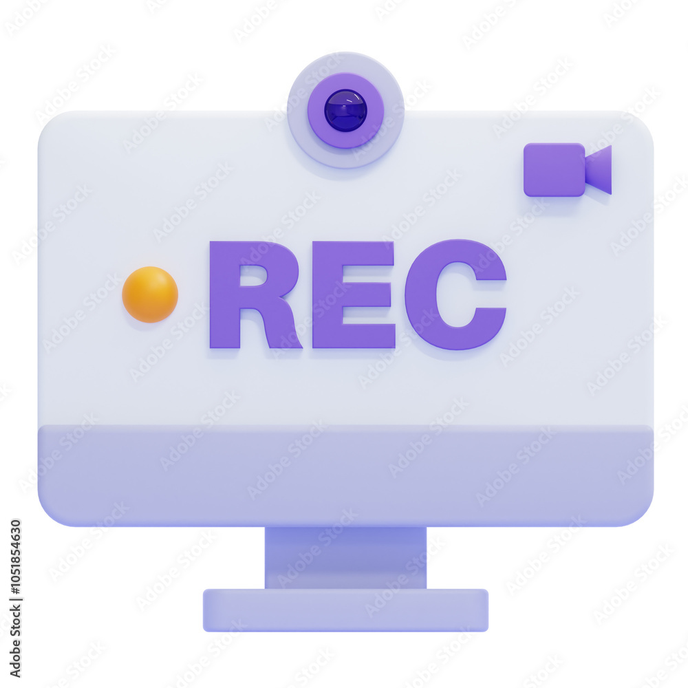 Obraz premium PNG 3D recording icon isolated on a white background 