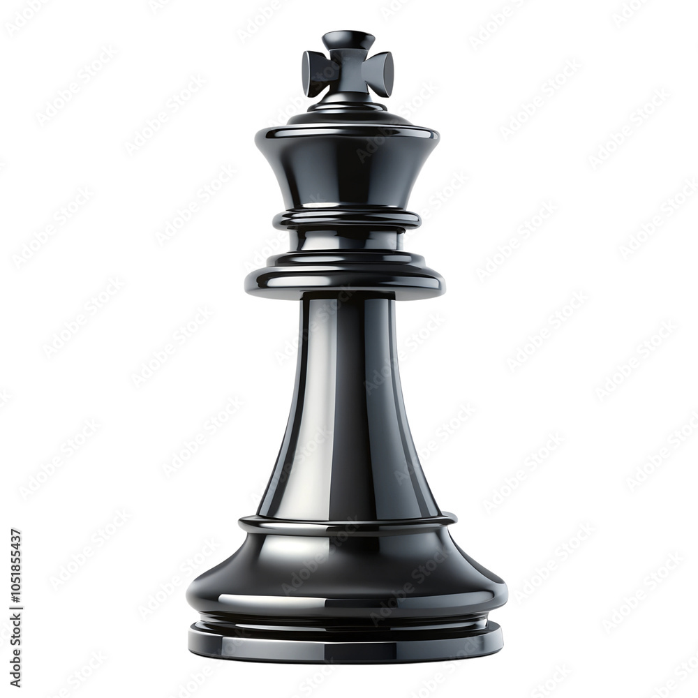Fototapeta premium King (chess), black isolated on a transparent background