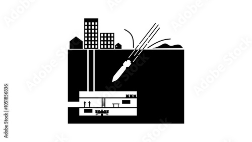 bunker bomb, black isolated silhouette