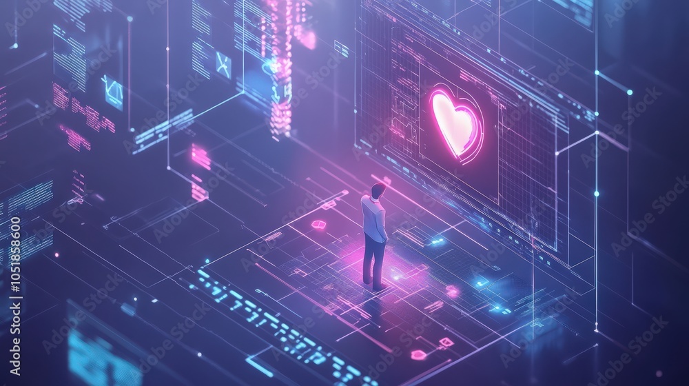 Modern technology in healthcare, medical diagnosis. Online medicine infographic concept. Artificial intelligence help integrate and analysis data about health patients Modern technology in healthcare, medical diagnosis. Online medicine infographic concept. Artificial intelligence help integrate and analysis data about health patients