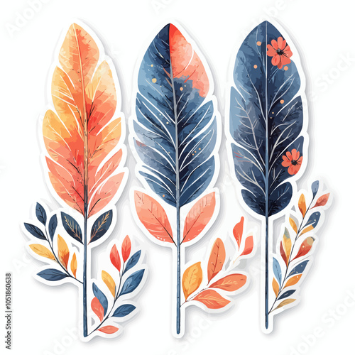 Boho Chic Feather & Arrow Die Cut Vinyl Set