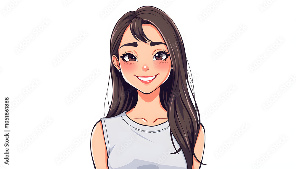 Young beautiful girl wearing casual sleeveless t shirt winking looking at the camera with sexy expression, cheerful and happy face isolated with white highlights, png Young beautiful girl wearing casual sleeveless t shirt winking looking at the camera with sexy expression, cheerful and happy face isolated with white highlights, png