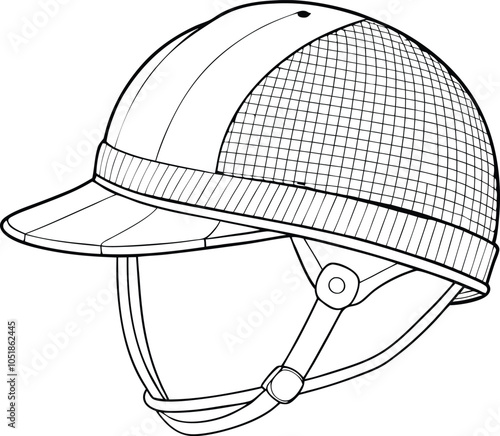 Black and white horse jockey helmet design