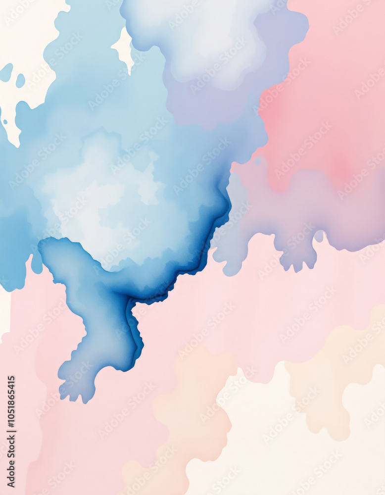 Obraz premium calming rhythms, abstract paint stains of delicate watercolor colors