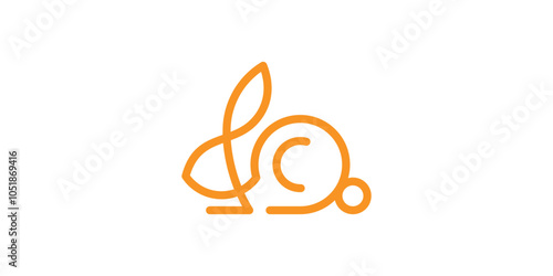 rabbit logo design, minimalist, line, abstract, logo design vector, symbol, icon, idea, creative.
