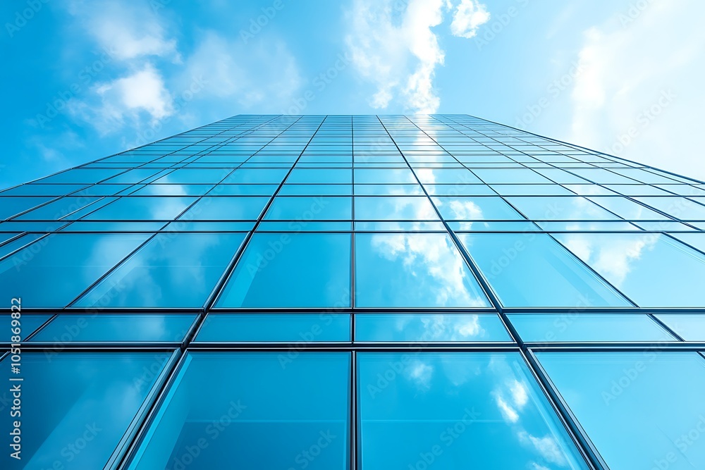Modern glass skyscraper reflecting the sky. Modern glass skyscraper reflecting the sky.