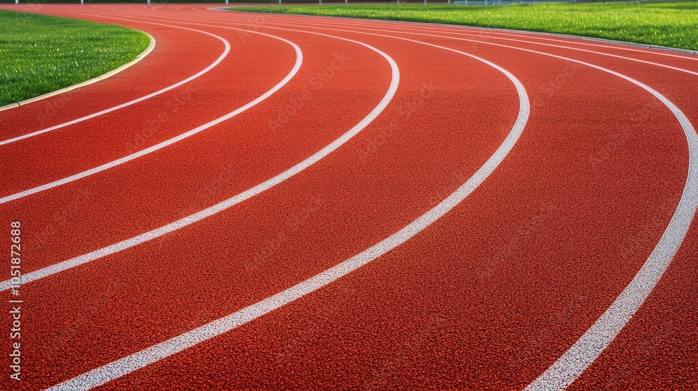 Fototapeta premium Curved Running Track on a Sunny Day