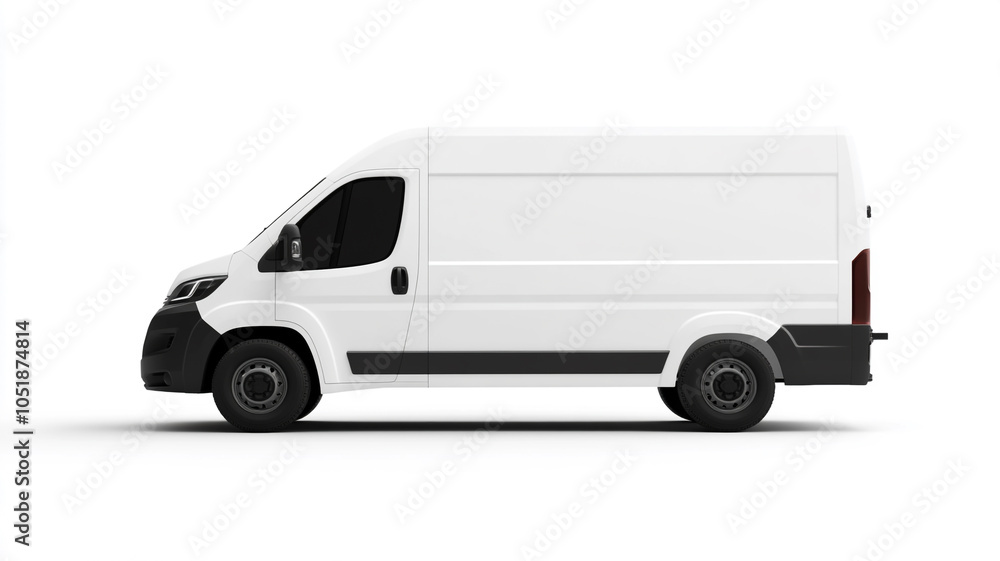 white delivery van isolated on white background white delivery van isolated on white background