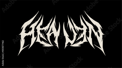 heaven text typography, lettering metal style vector design for t-shirt print apparel