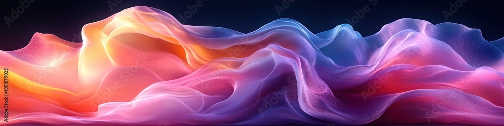 Obraz premium Abstract flowing waves in vibrant colors, creating a dynamic visual.