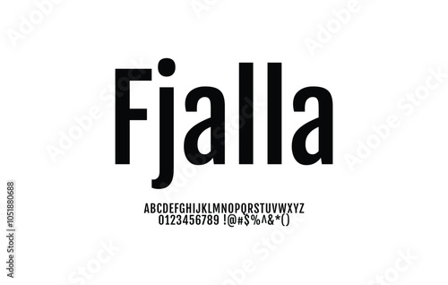 Fjalla font for logo and headline. Isolated vector typeset