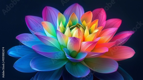 A Stunning Display of Colorful Lotus Blossoms in Nature