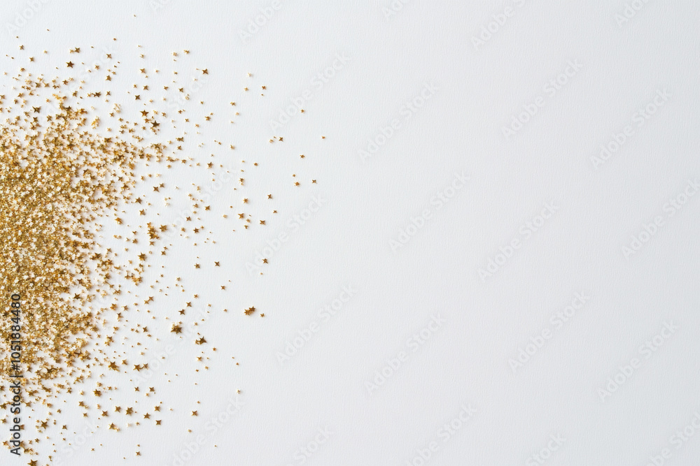 Golden glitter scattered on light background creates festive and magical atmosphere, perfect for celebrations and artistic projects. shimmering particles add touch of elegance and charm Golden glitter scattered on light background creates festive and magical atmosphere, perfect for celebrations and artistic projects. shimmering particles add touch of elegance and charm