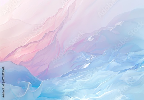Abstract Pastel Gradient Waves in Soft Blue, Pink, and Purple Tones.