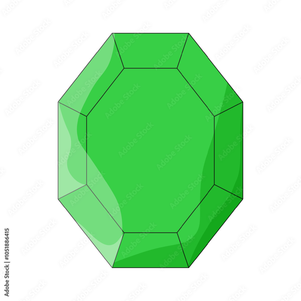 Simple Emerald template design isolated white background. Minimal style vector Emerald can used for jewelry design. EPS 10 Simple Emerald template design isolated white background. Minimal style vector Emerald can used for jewelry design. EPS 10