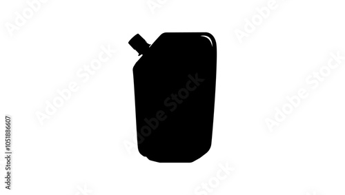 Doypack with spout, black isolated silhouette