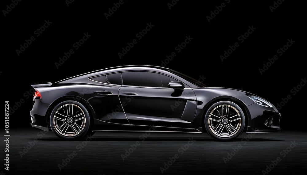 Naklejka premium Elegance in Motion: A Black Masterpiece of Automotive Design