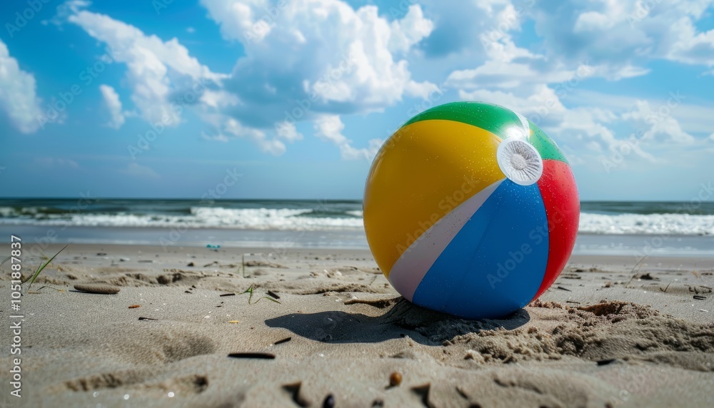 Obraz premium Seaside Fun: Exploring the Beach Ball AR 7:4