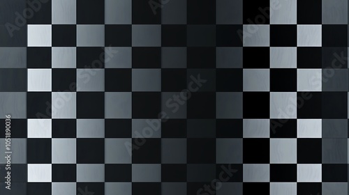 A seamless gingham pattern with a gradient fade from midnight black to soft gray, hd quality, smooth transition, textile design, natural texture, modern style, subtle lighting effects, fabric texture,