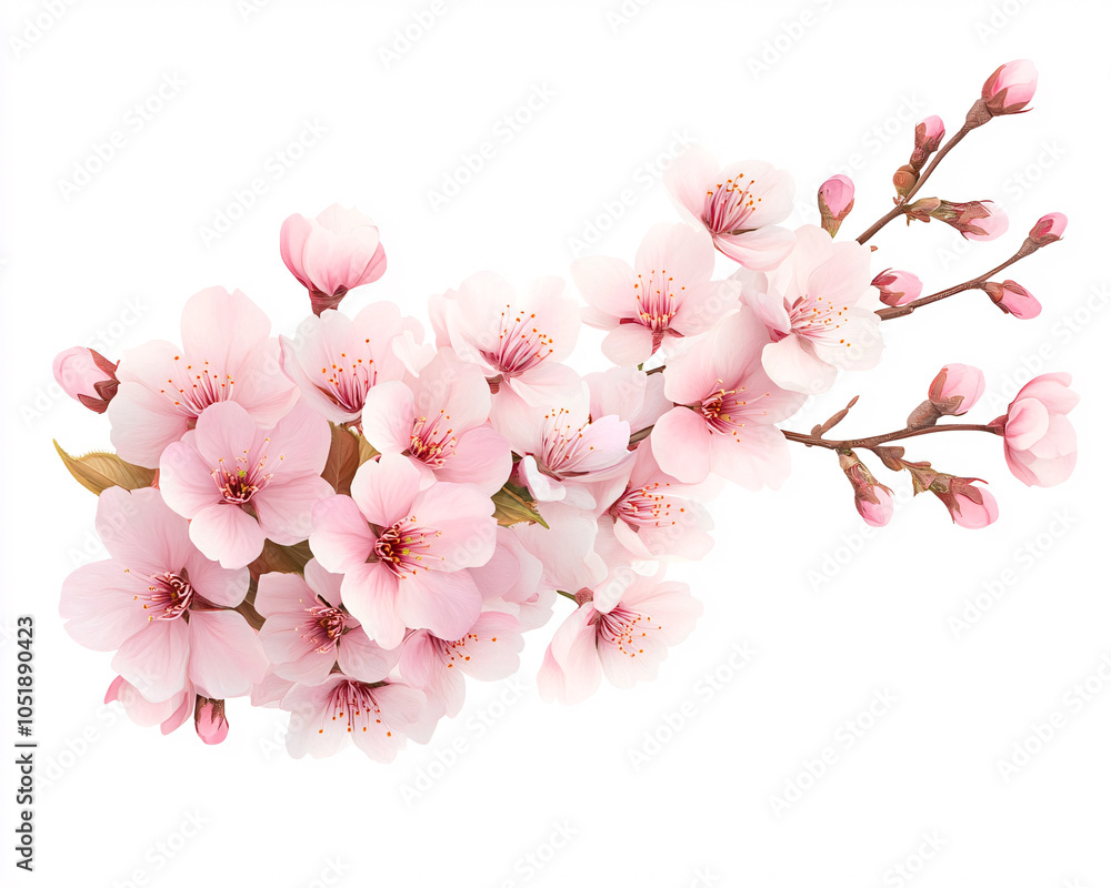 Obraz premium A stunning arrangement of cherry blossoms showcasing the beauty of spring with soft pink hues and intricate floral details