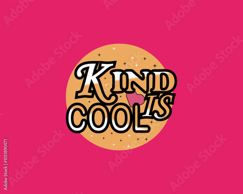 Kind is cool vintage typography retro style t shirt design. inspirational, motivational text design for clothes. photo