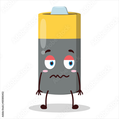 cute nope expression of battery character