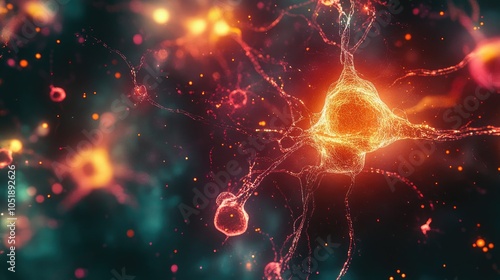An abstract rendering of interconnected glowing neurons, symbolizing the complexity of the brain and advancements in modern science