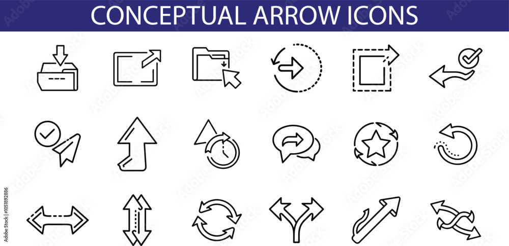 Conceptual Arrow Icons Set for UI Design Conceptual Arrow Icons Set for UI Design