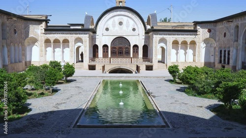 Kashan, Tabatabaei Historical House, a grand building with water fountain, Iran