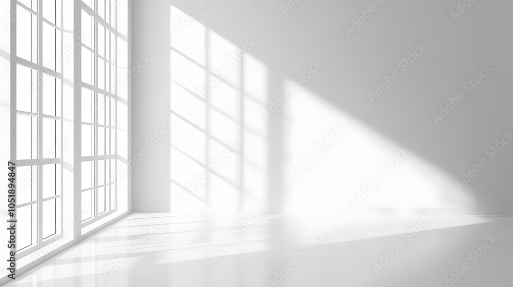 Obraz premium Elegant White Background with Subtle Lighting and Reflections