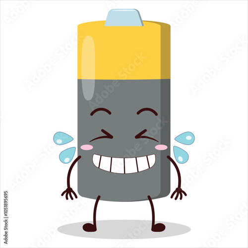 cute pleased expression of battery character