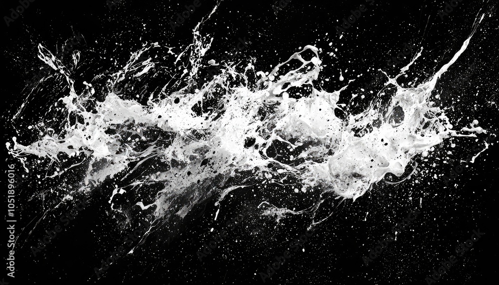 Obraz premium Abstract Splash of White Paint on a Black Background