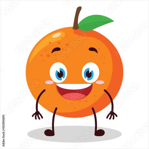 cute happy expression of orange character