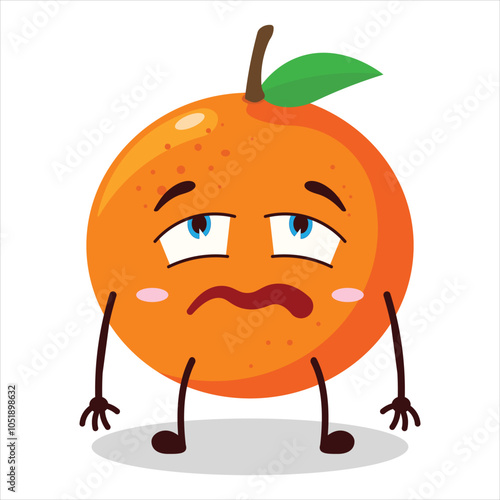 cute bored expression of orange character