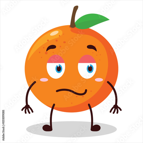 cute silent expression of orange character