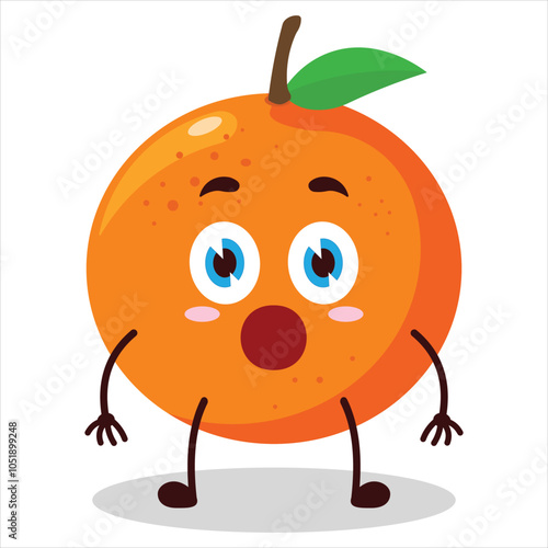 cute shocked expression of orange character