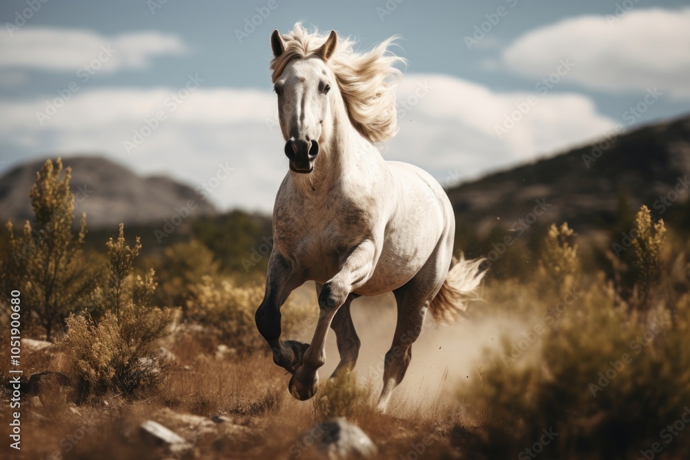 Fototapeta premium Horse stallion running animal.
