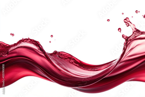 Red liquid splashes on white background.