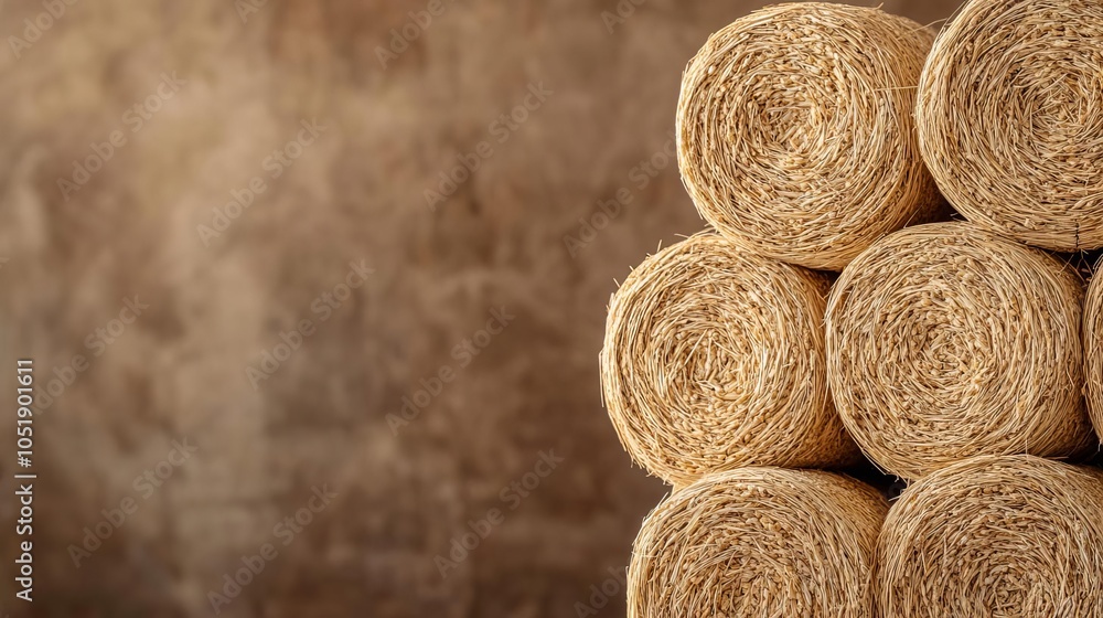 Bales of cereal in a rustic kitchen, warm lighting Bales of cereal in a rustic kitchen, warm lighting