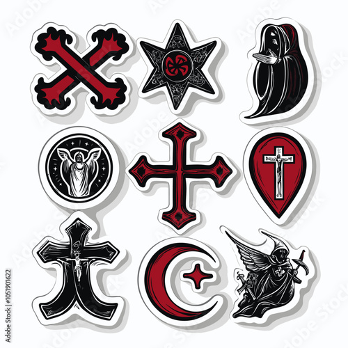 Religious Symbol Die-Cut Vinyl Stickers