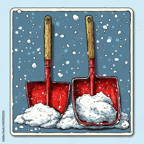 Snow Shovel and Snowball Die Cut Vinyl Design Set